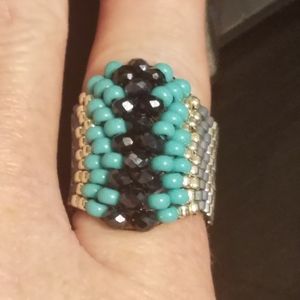 Handmade beaded ring